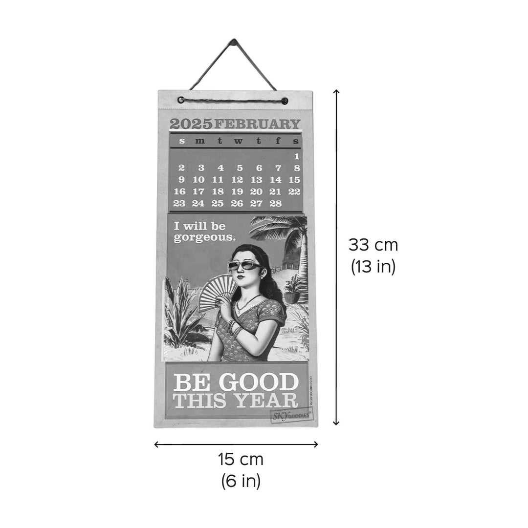 Printed 'Be Good This Year' 2025 Wall Calendar