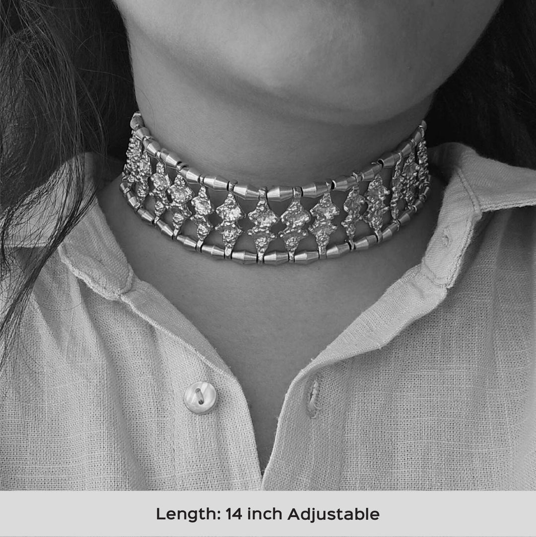 Handmade Aurora Design Choker Brass Necklace