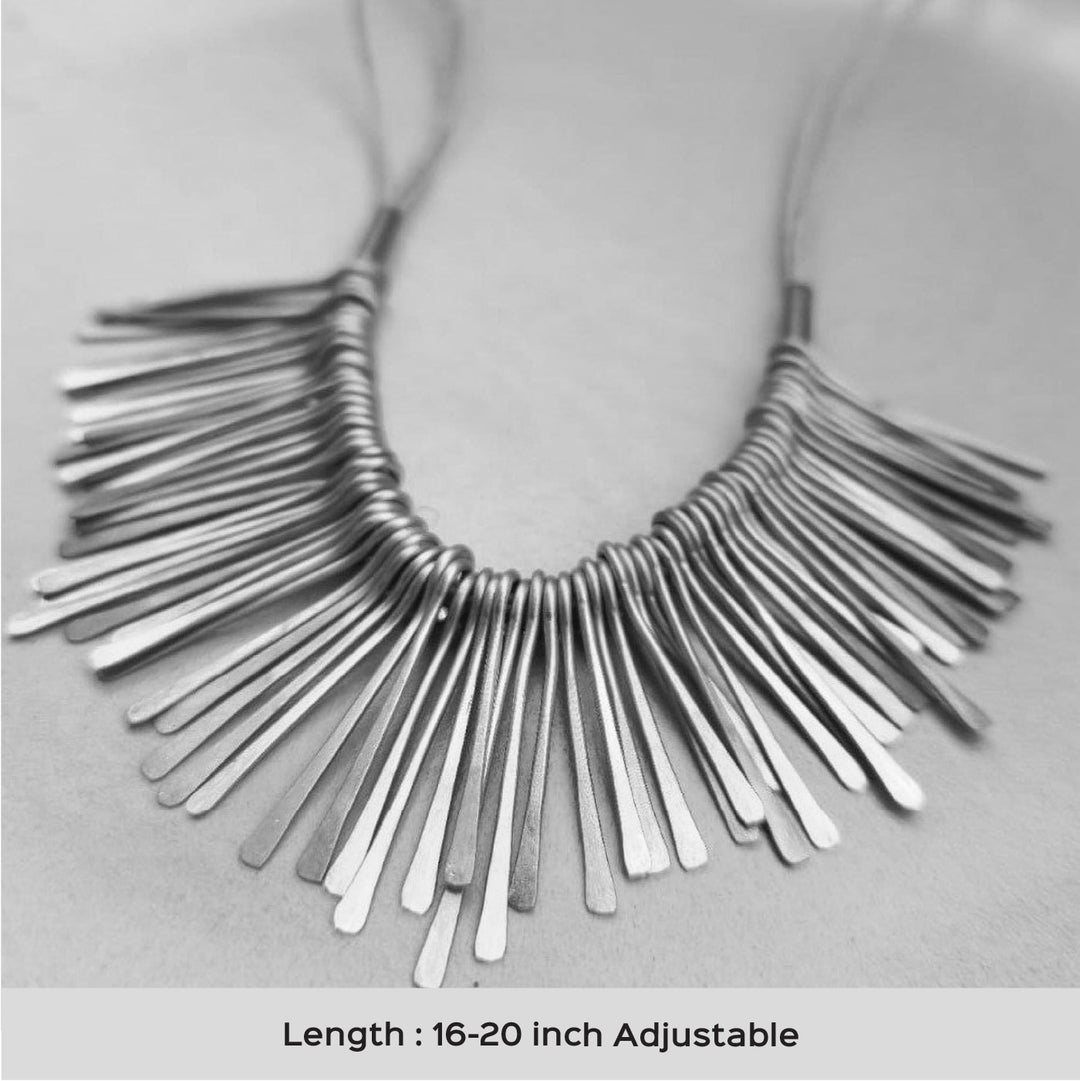Handmade Spikes Design Brass Necklace