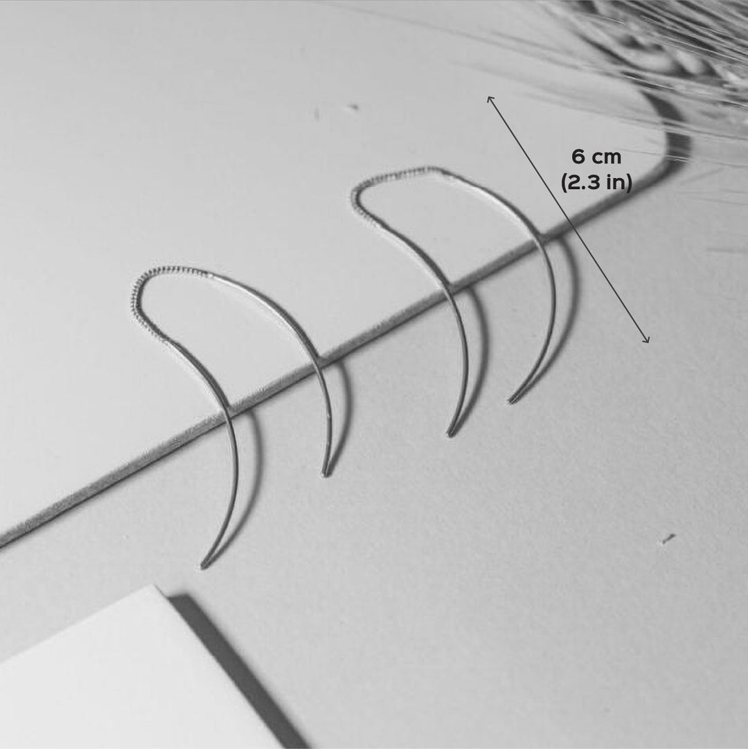 Modern Handmade Curved Threaders Earrings | 18 K Gold Dipped