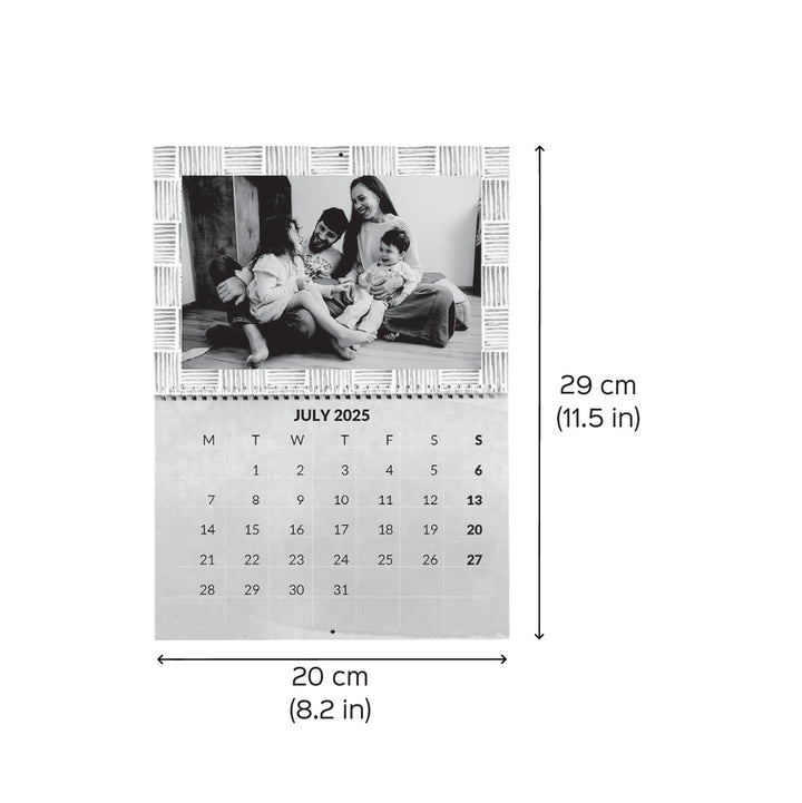 Photo Personalized Landscape Glossy Finish 2025 Wall Calendar