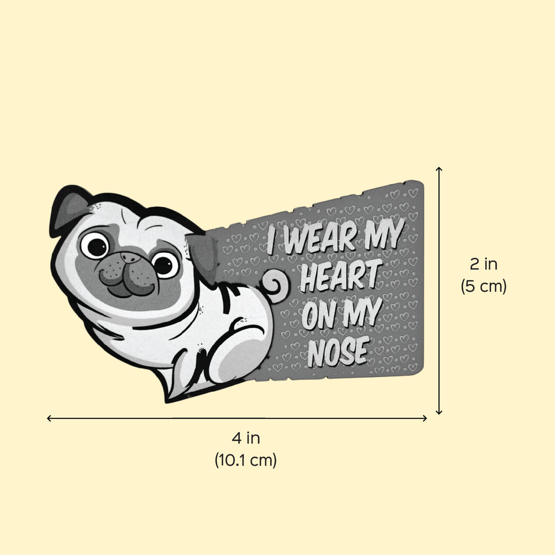 Printed Pug Dog Theme MDF Wood Fridge Magnet