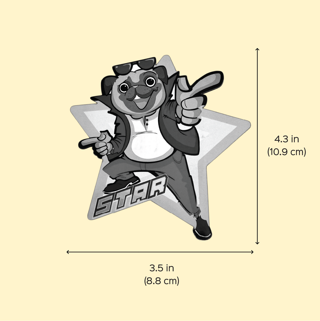 Printed Dog Theme "Star" MDF Wood Fridge Magnet