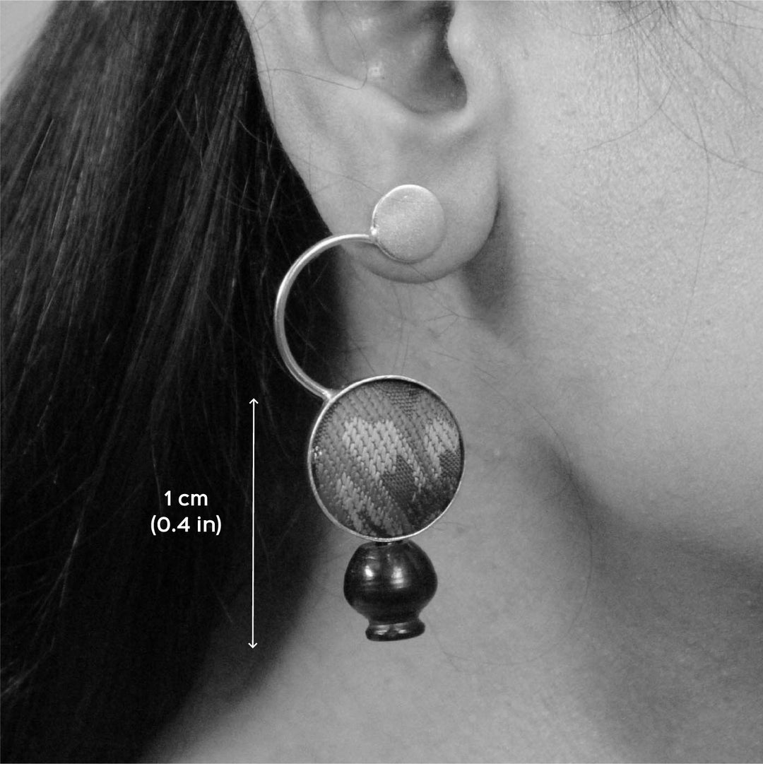 Handmade Rustic Pink Zari Hoops Design Brass Earrings | 22K Gold Plated