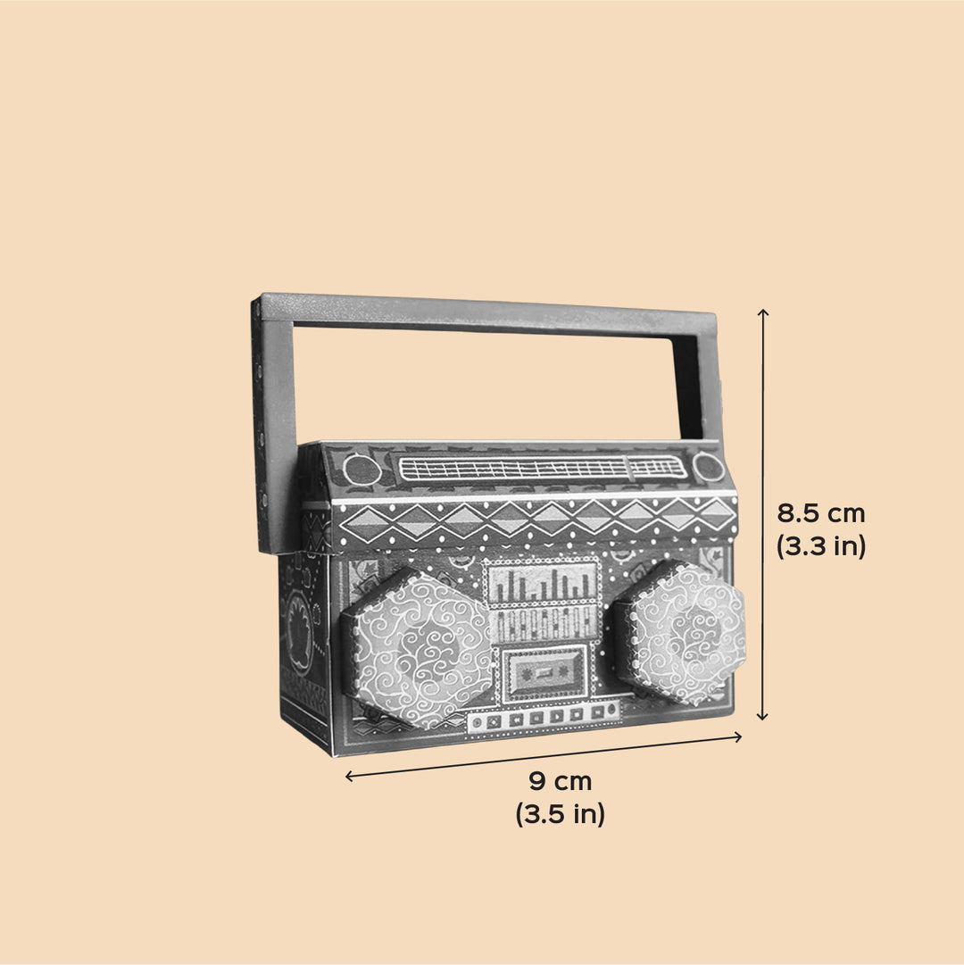 Handmade Printed Colorful Mini Boombox Design Paper DIY Kit