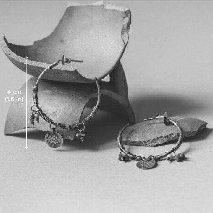 Contemporary Stone Embellishes Hoops Earrings