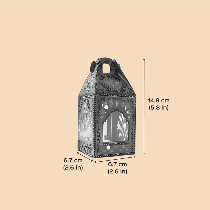 Handmade DIY Lantern Design Paper Tealight Holder With Electic Tealights | Set Of 6