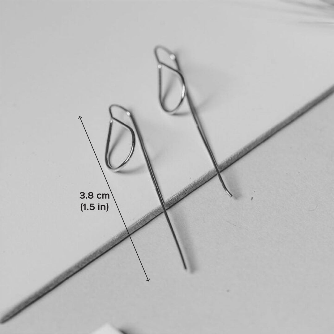 Handmade Drop With Long End Brass Earrings