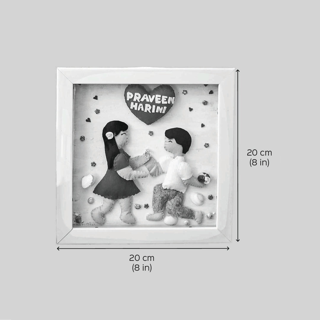 Personalized Love Proposing Themed Felt Frame For Couples
