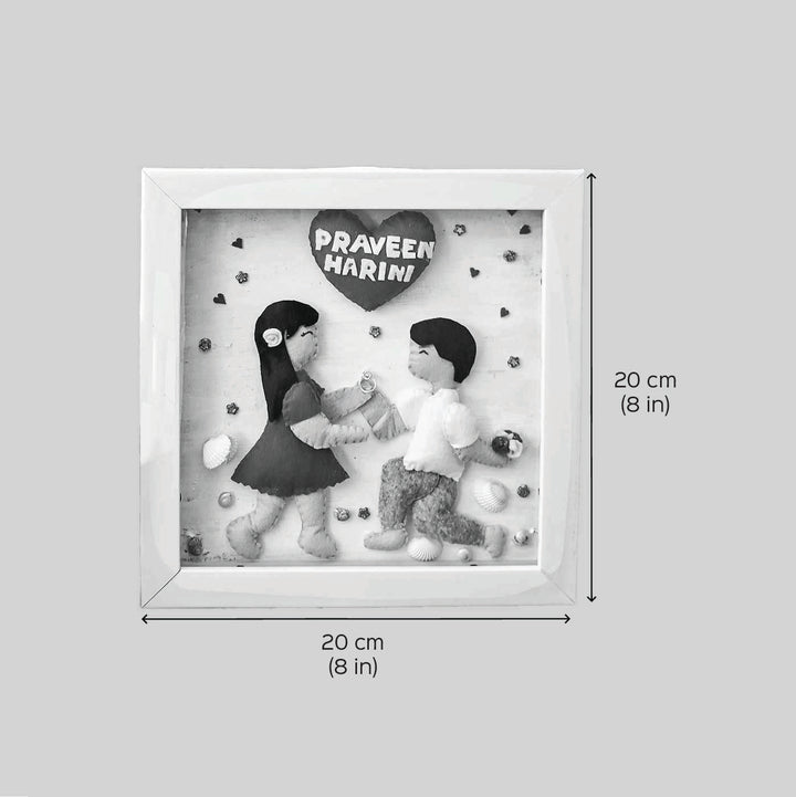 Personalized Love Proposing Themed Felt Frame For Couples