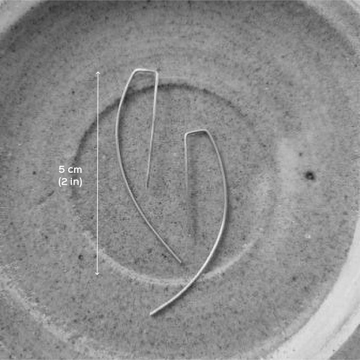 Contemporary Curved Hooks Brass Earrings