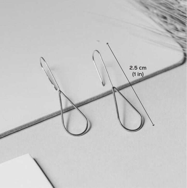 Handmade Drop Shaped Short Hooks Brass Earrings