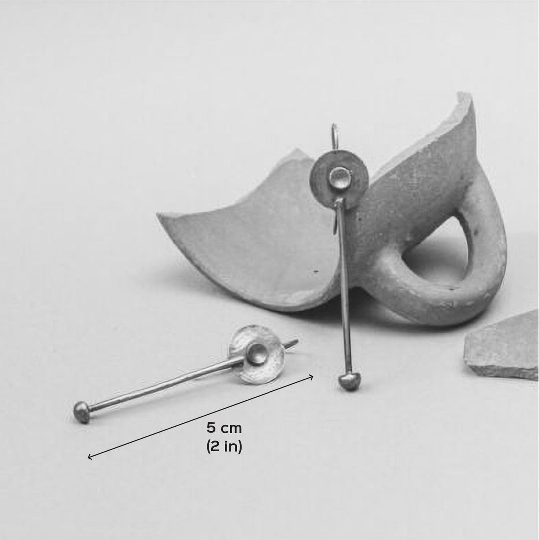 Handmade Mace Hook Design Brass Earrings