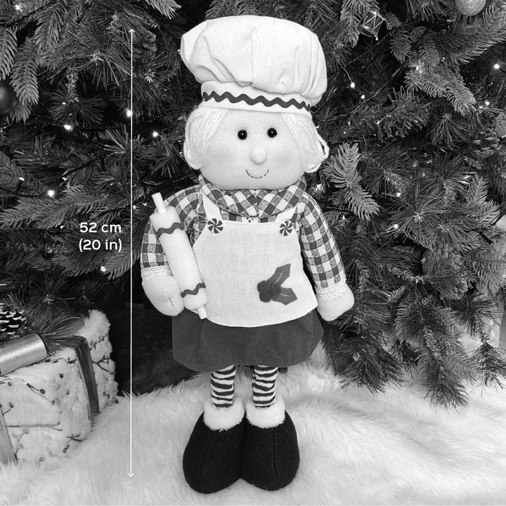 Mrs Claus The Baker Plush Figurine With Dangling Legs