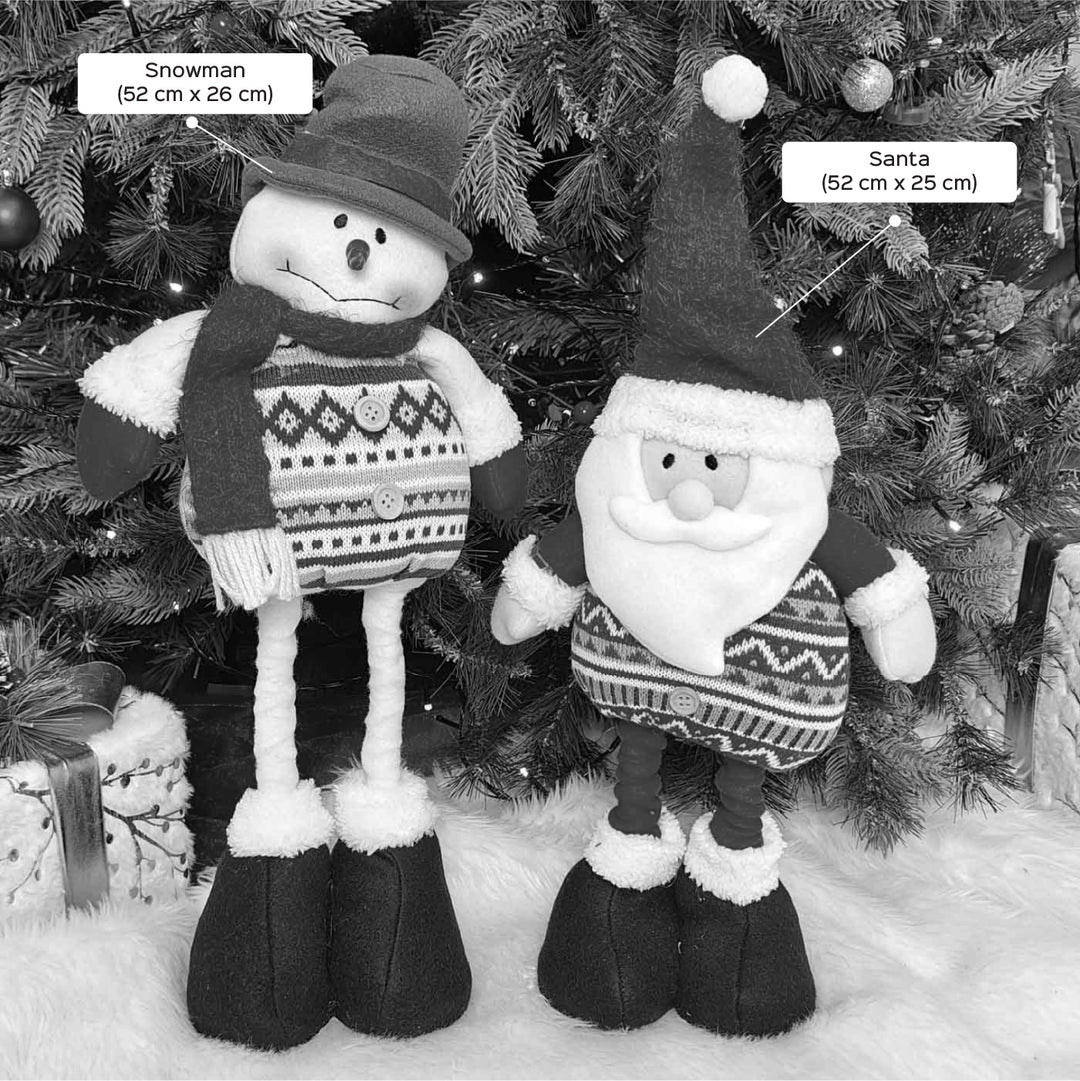 2 Pc | Cozy Knit Festive Duo Plush Figurine With Extendable Legs