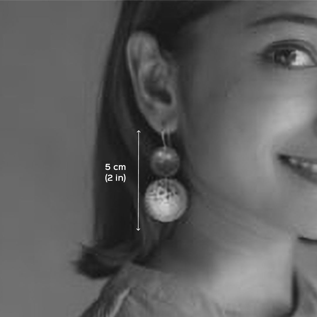 Contemporary Copper Patterned Dome Earrings