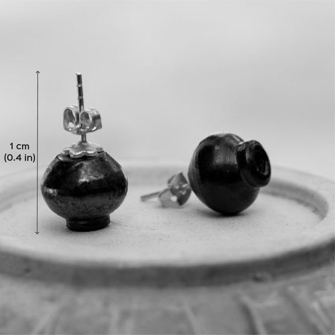 Handmade Minimal Kalash Design Stud Earrings | 22K Gold Plated