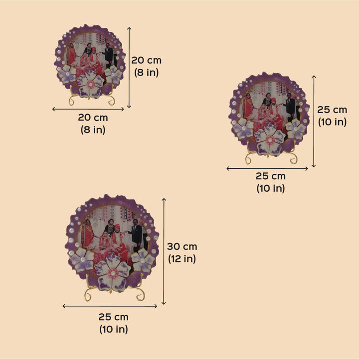 Purple Petals And Pearls Photo Personalized Plaque