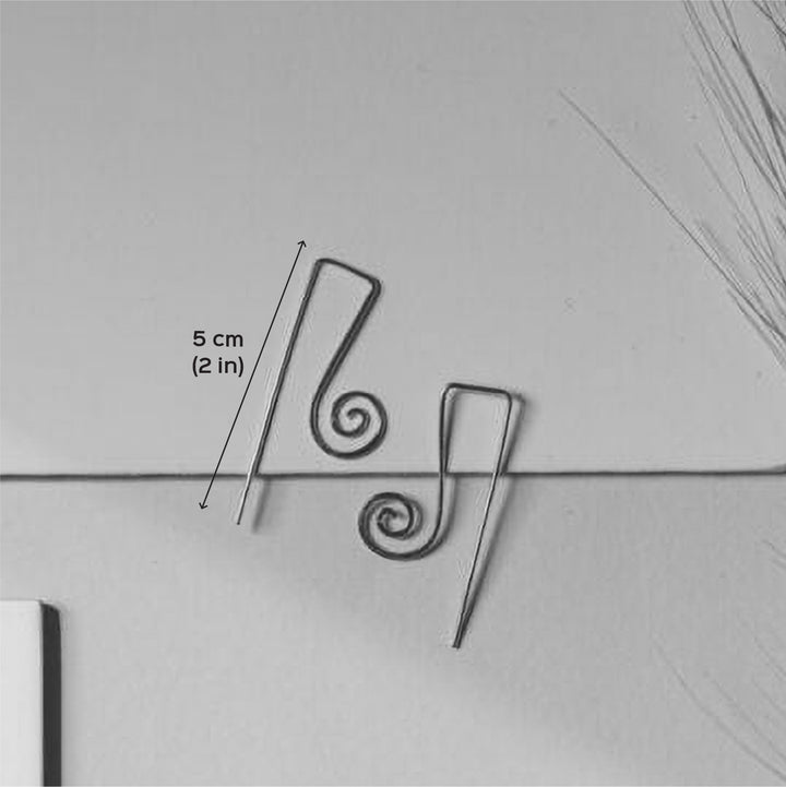 Handmade Spiral Hook Brass Earrings