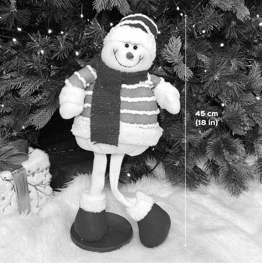 Handmade Merry Stripe Snowman Plush Figurine