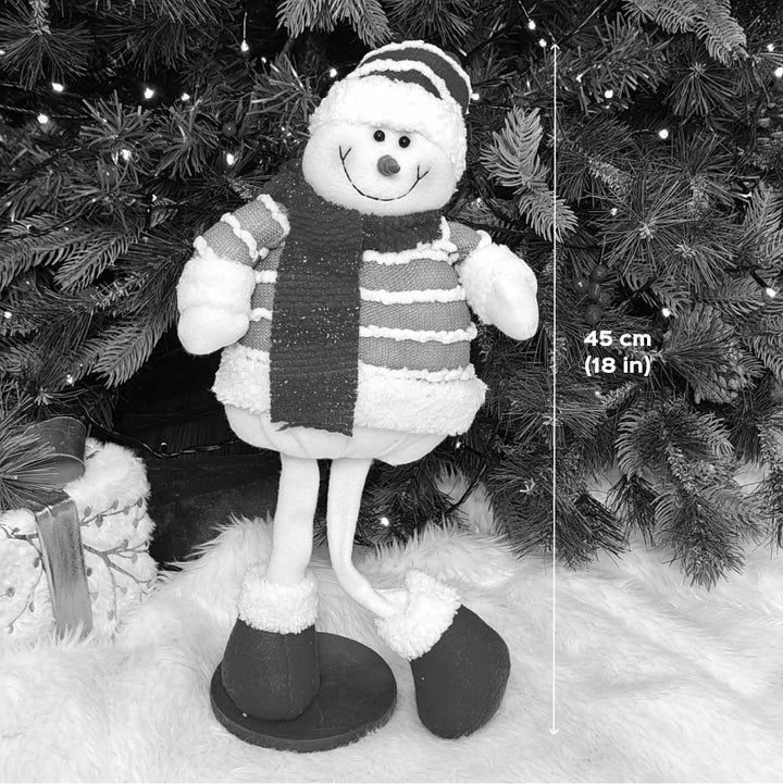 Handmade Merry Stripe Snowman Plush Figurine