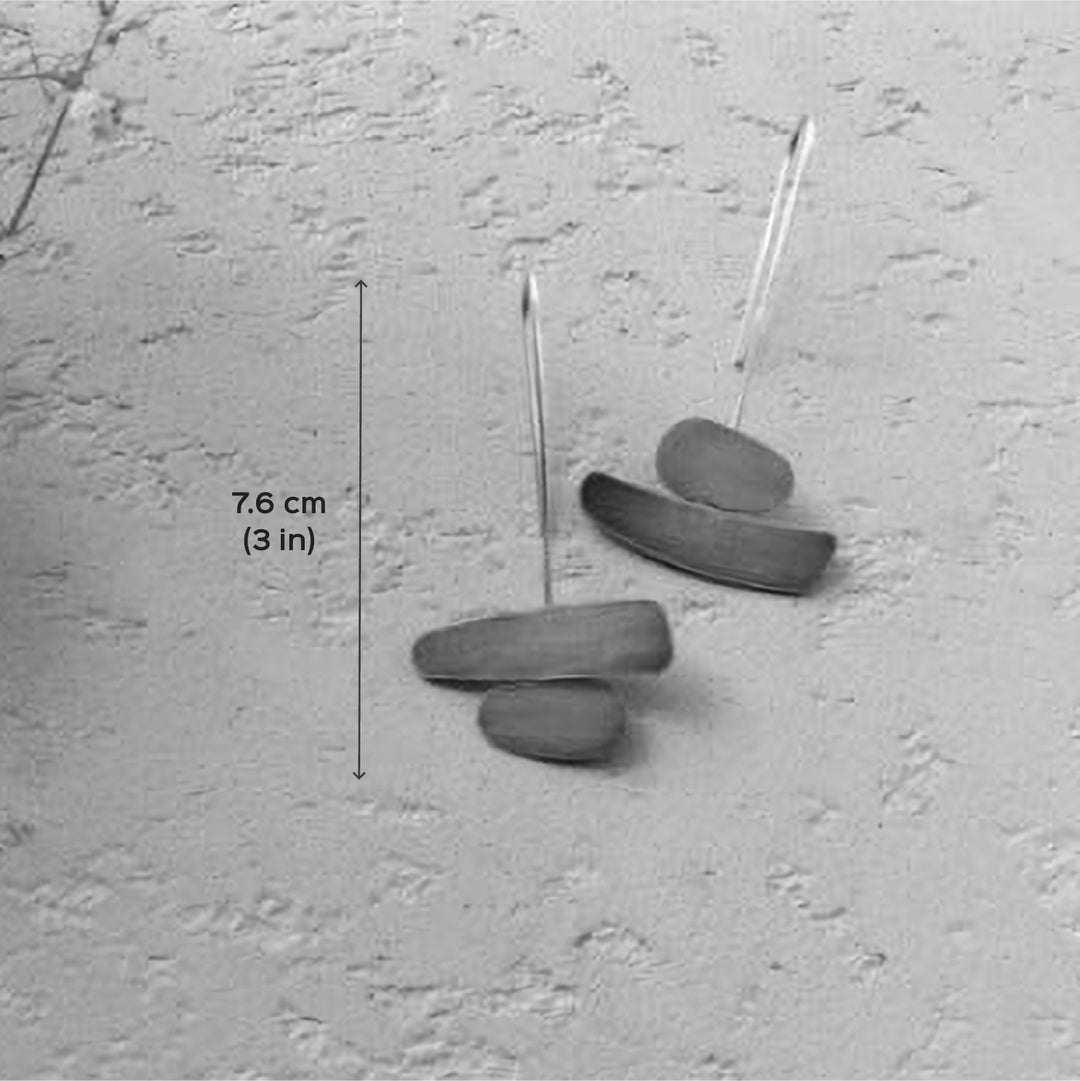 Modern Uneven Mixed Metal Hooks Earrings