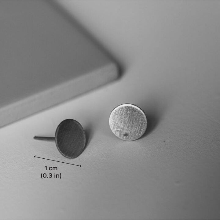 Handmade Minimal Circular Stud Brass Earrings