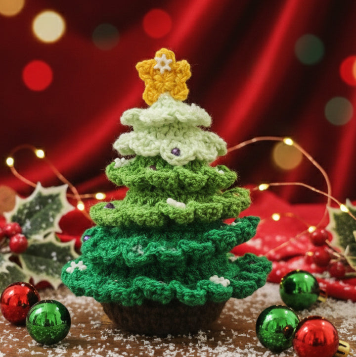 Handmade Crochet Christmas Tree For Table Decoration
