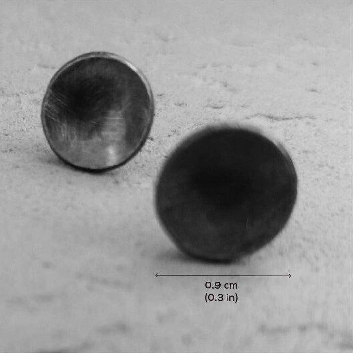 Handmade Rustic Dome Shape Stud Copper Earrings