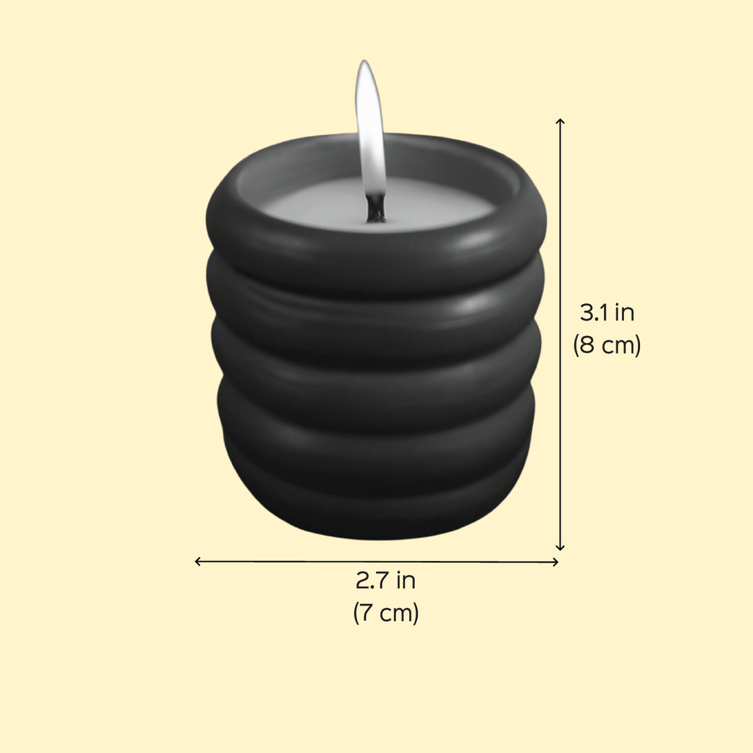 Ring Shaped Terracotta Candle Holder With Candle