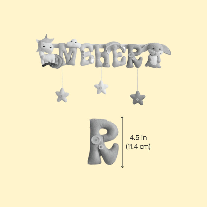 Personalized Unicorn & Bunny Theme Felt Kids Name Plate