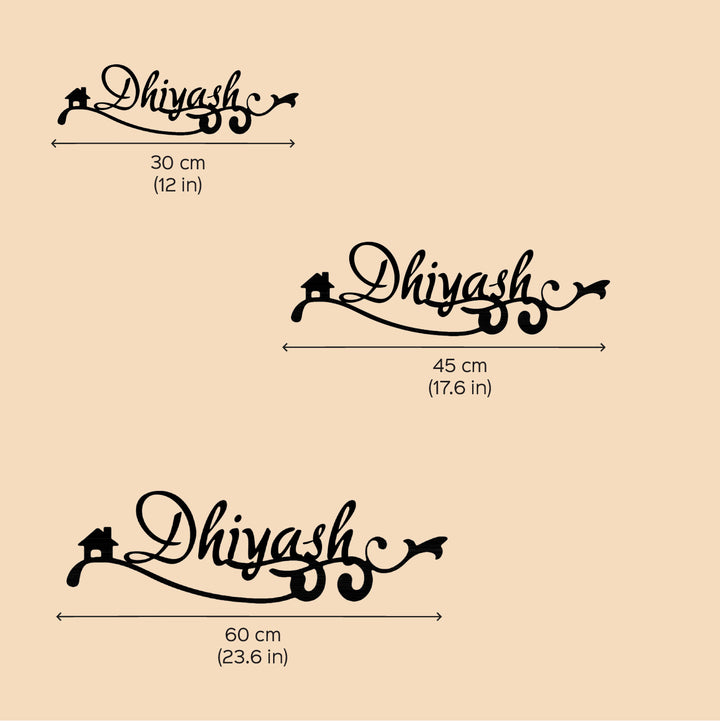 Personalized Laser Cut Wavy Design Steel Name Plate