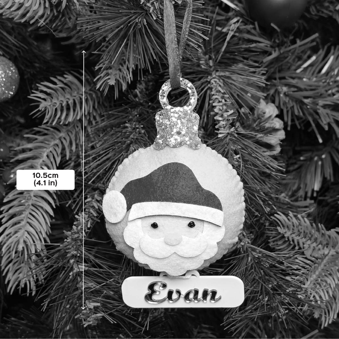 Personalized Handmade Festive Santa Felt Ornament