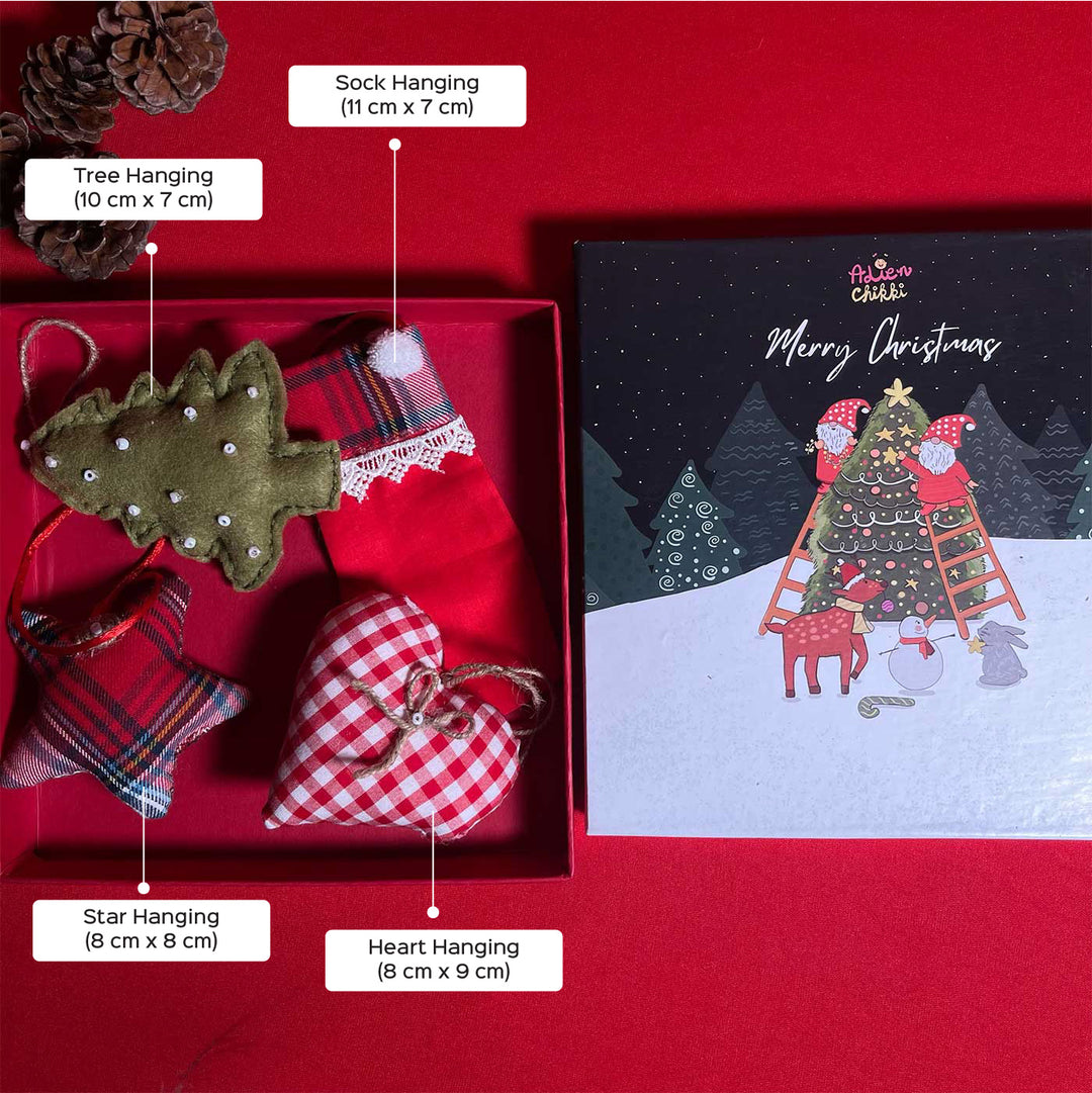 Handmade Winter Keepsakes Christmas Hamper | Includes Hangings And Box