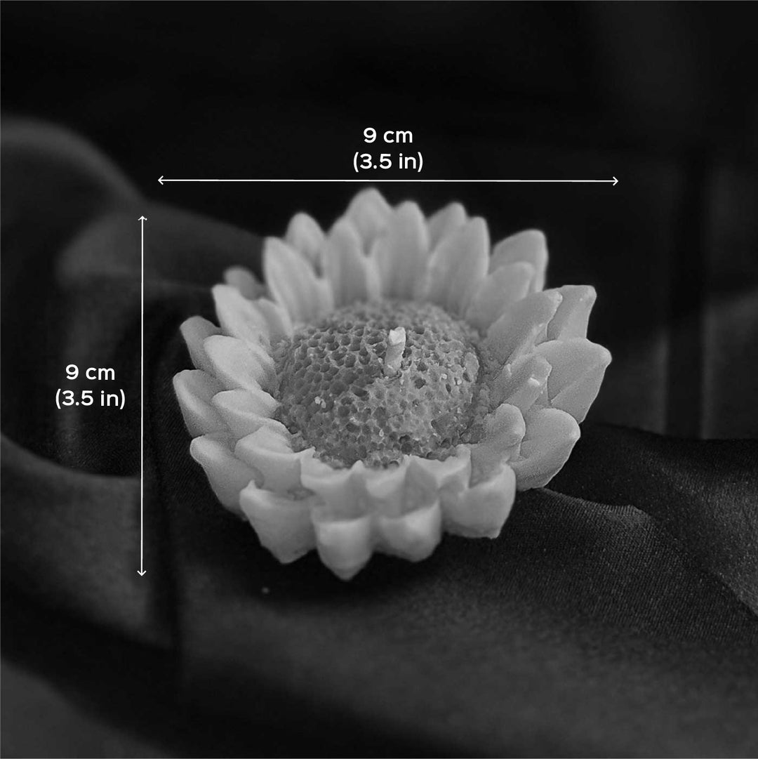 Set of 5 | Handmade Big Sunflower Floating Soy Wax Scented Candle