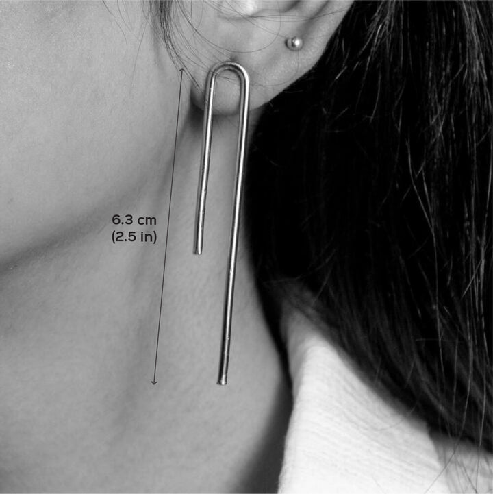 Handmade U Shaped Sleek Stud Brass Earrings