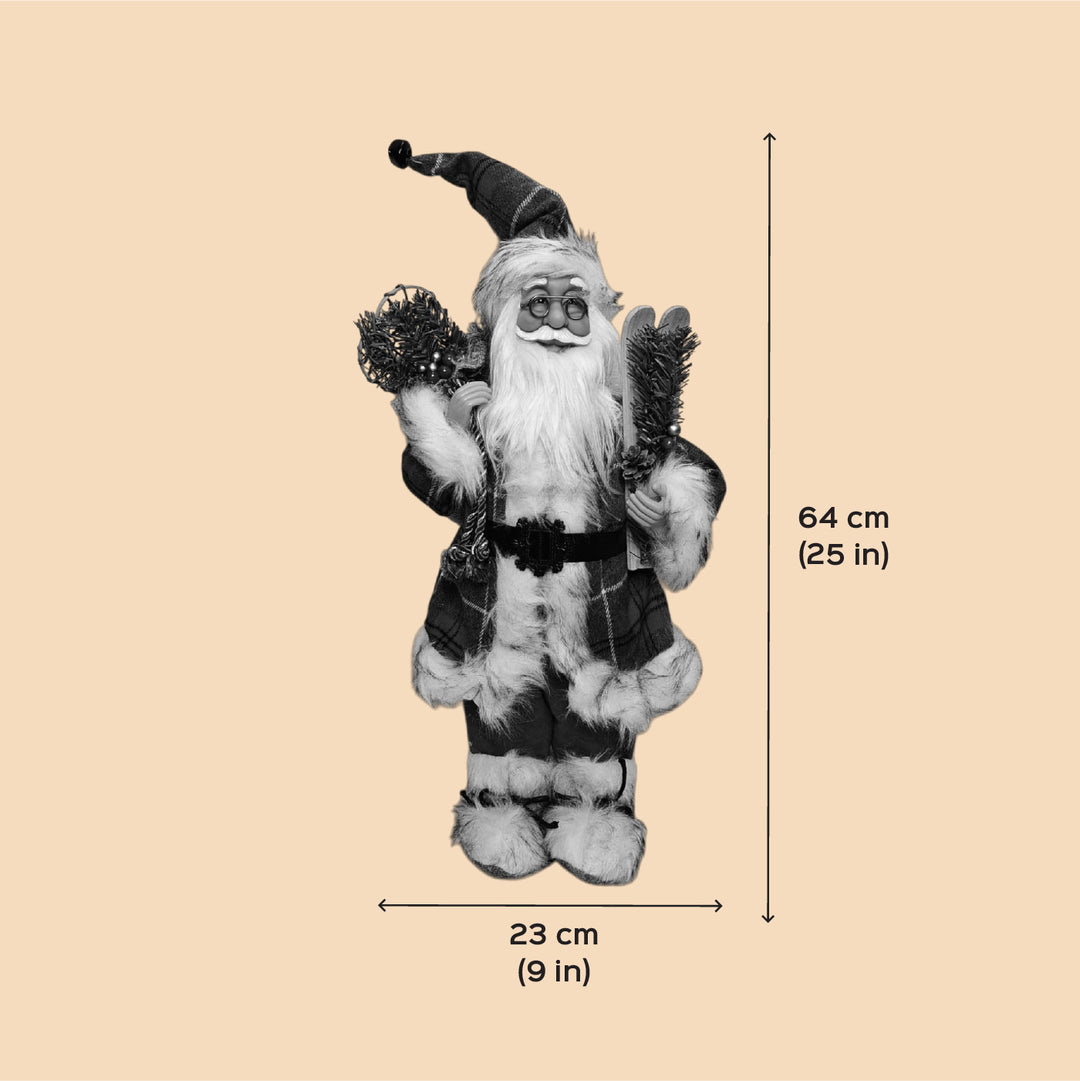 25 Inch | Evergreen Lantern Santa Figurine