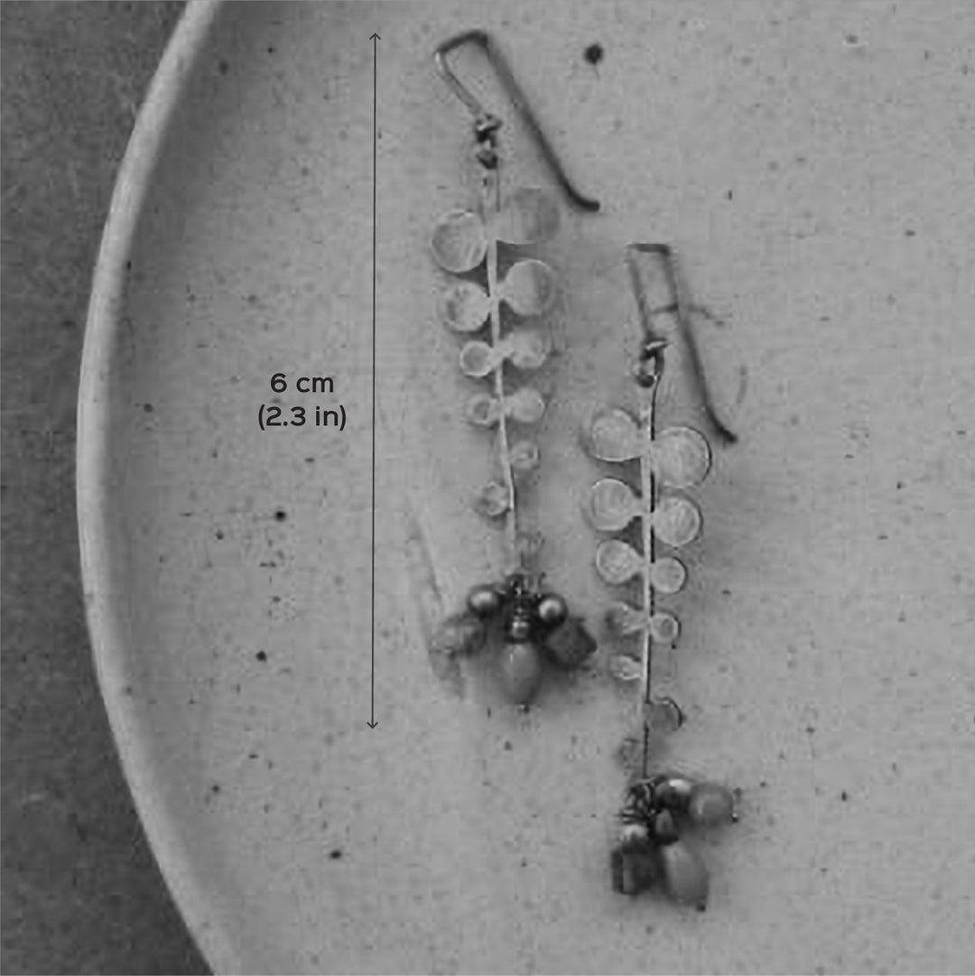 Contemporary Leaf Design Copper Earrings