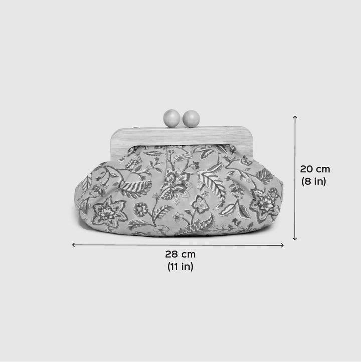 Bageechi Hand Block Printed Dome Clutch