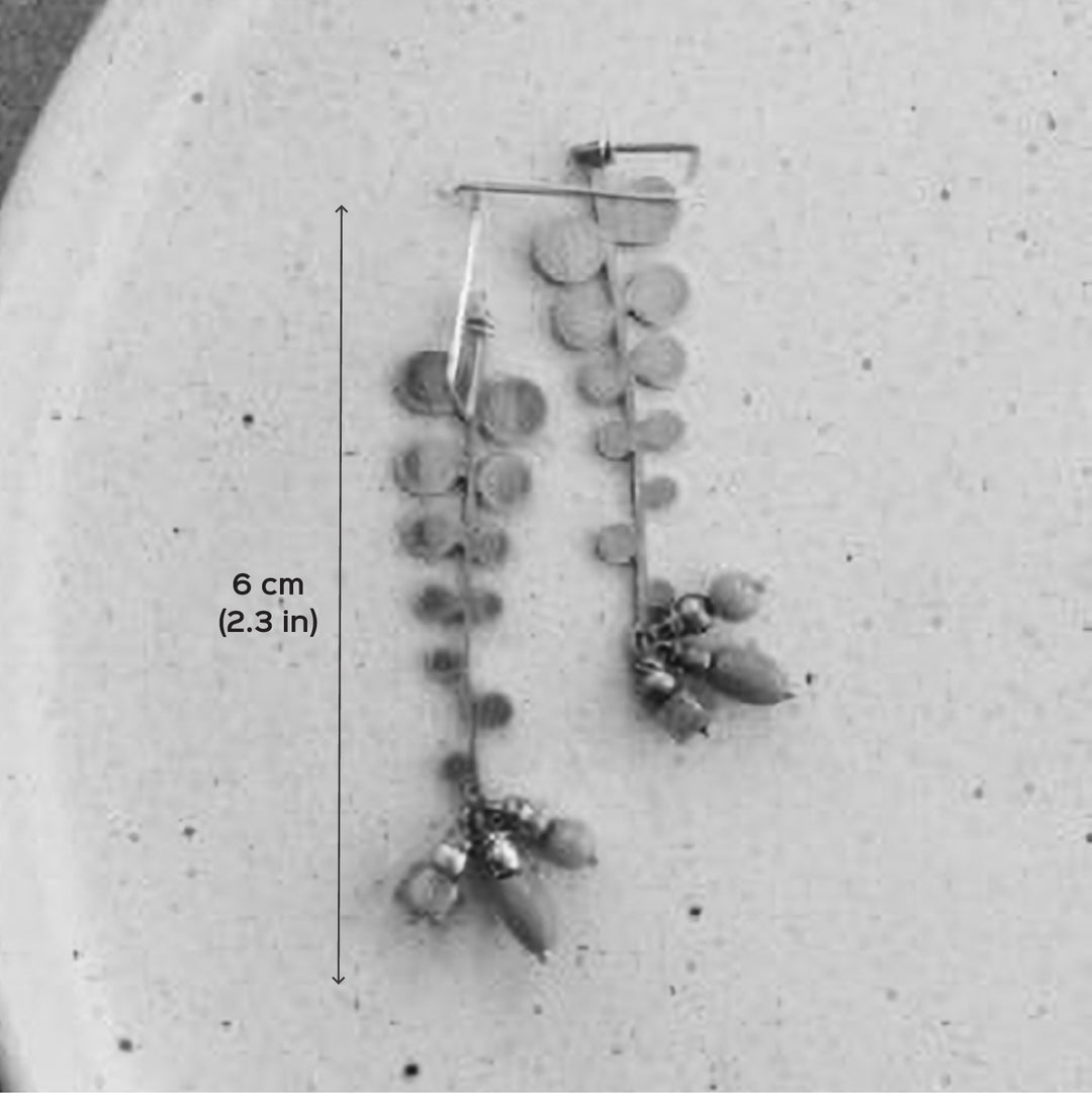 Contemporary Leaf Design Brass Earrings