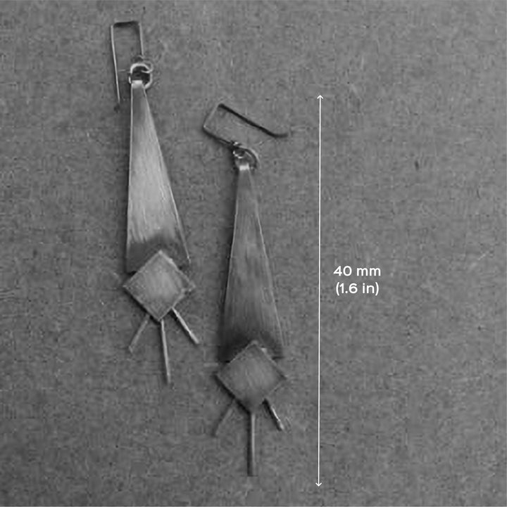 Contemporary Triangular And Square Spikes Earrings