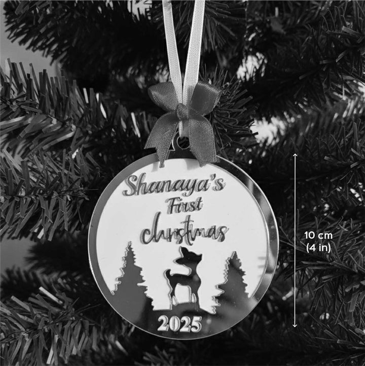 Personalized Acrylic Golden First Christmas Ornament
