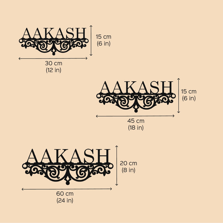 Personalized Laser Cut Minimalist Design Steel Name Plate