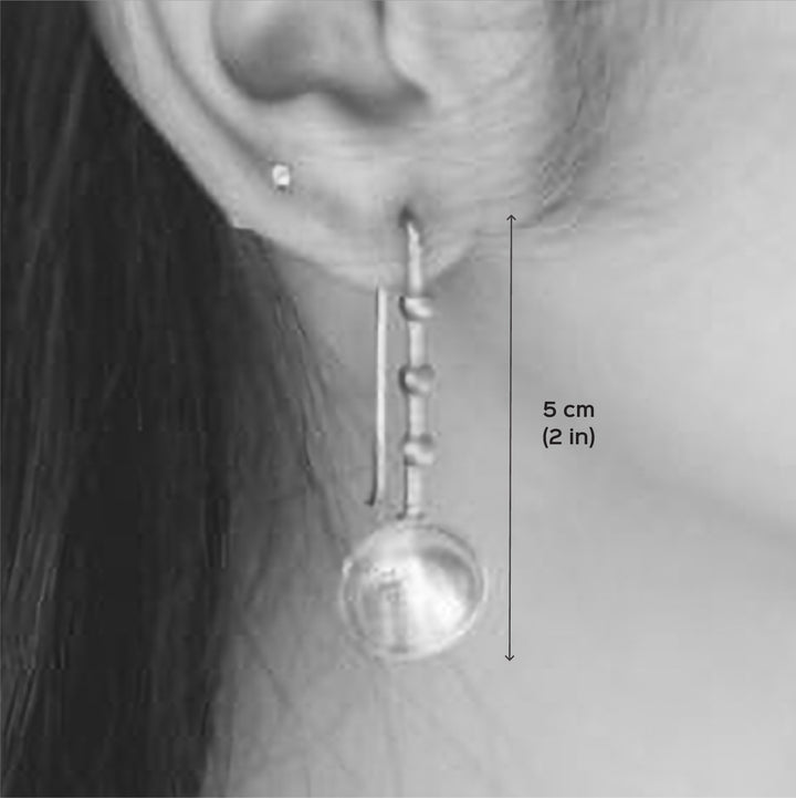 Modern Brass Dome Hooks Earrings