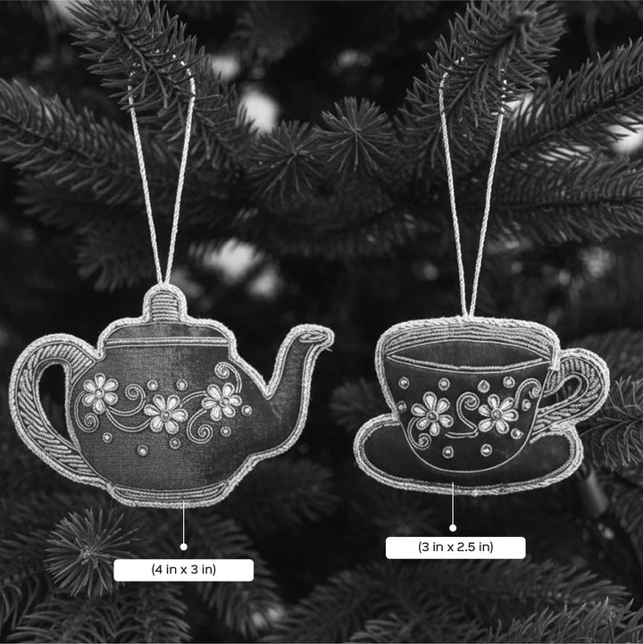 2 Pc | Red Tea Set Cotton Premium Zardozi Ornament