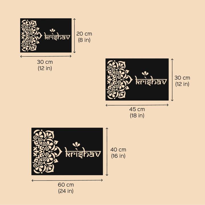 Personalized Laser Cut Rectangle Shaped Steel Name Plate