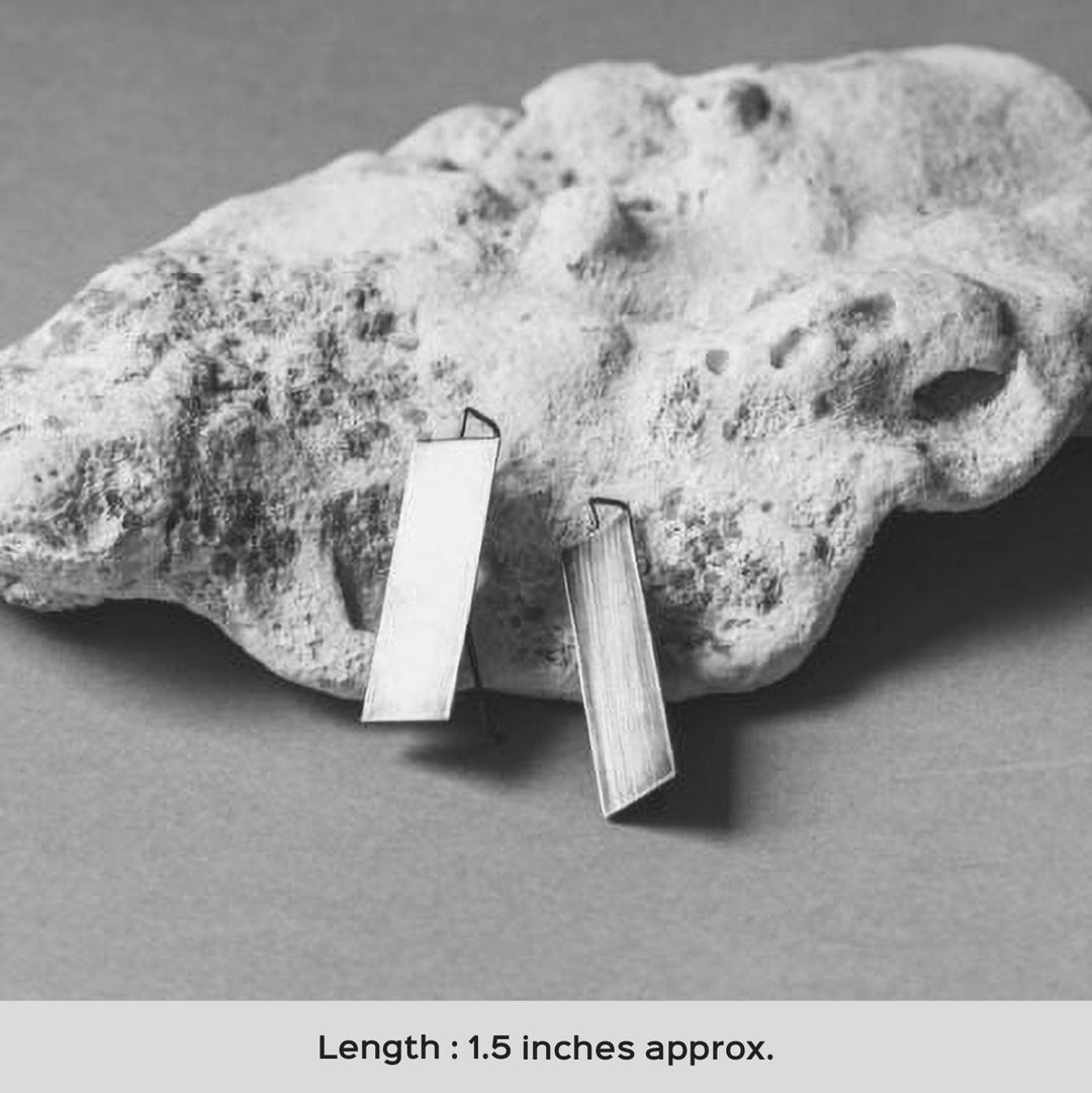 Minimal Modern Stripes Copper Earrings