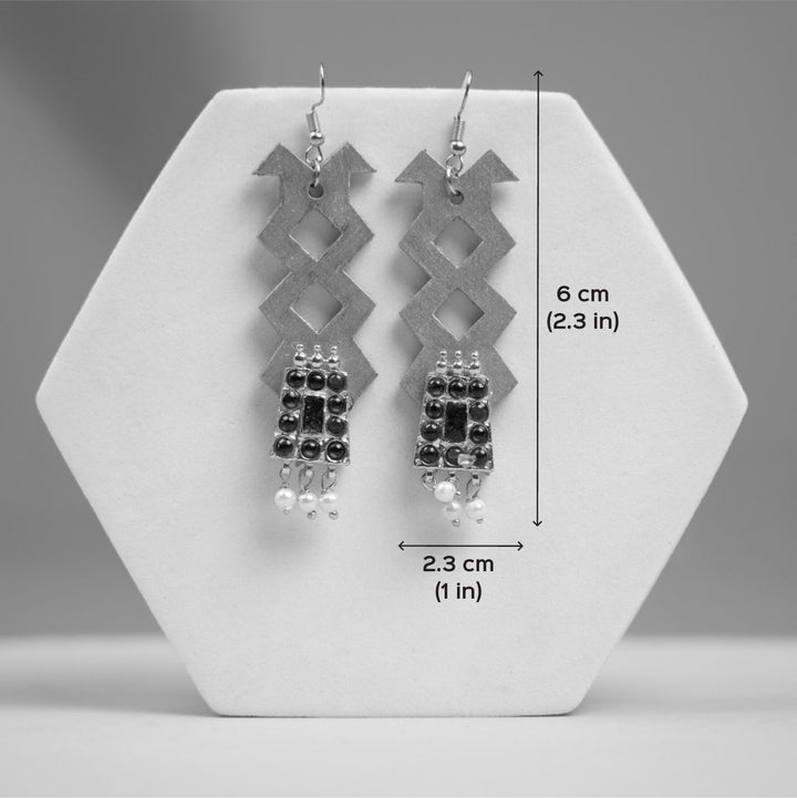 Hand-Painted Temple Theme Kemp Dangler Earrings