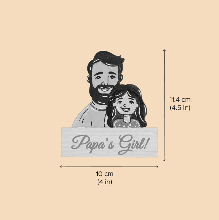 Personalized Dad & Daughter Theme MDF Wood Fridge Magnet For Fathers