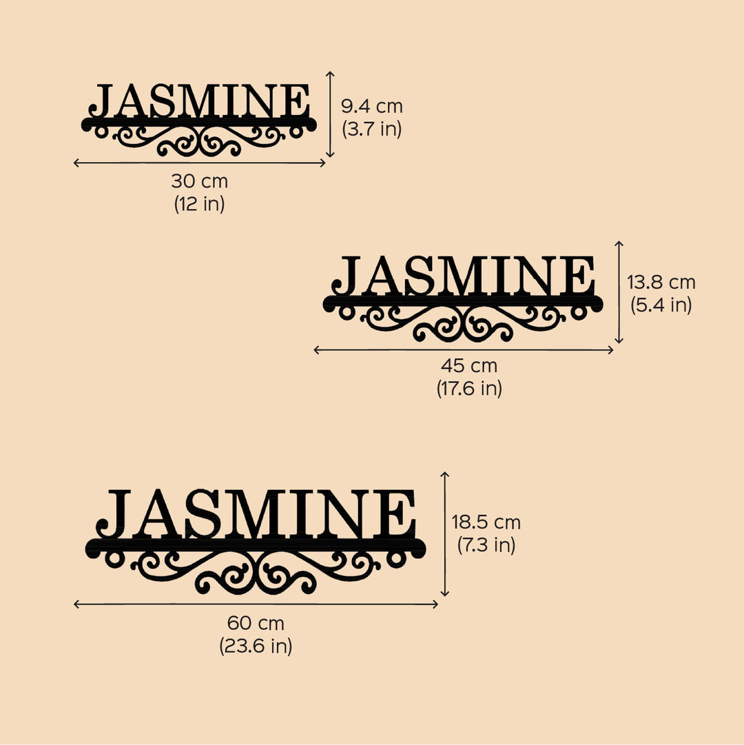 Personalized Laser Cut Minimal Design Steel Name Plate